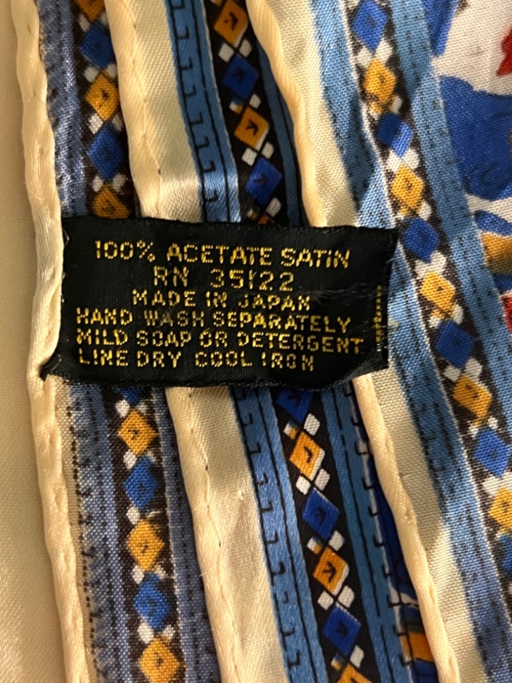 Vintage Peck & Peck Asian Design Square Acetate Scarf - Picture 3 of 6